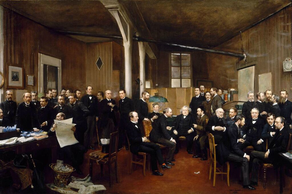Salle de rédaction du Journal des débats en 1889 - Jean Béraud
